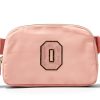 Coral Pink Gitus Initial Patch Waist Bag for Girls-2