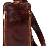 Time Resistance Leather Sling Bag Unisex-0