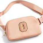 Coral Pink Gitus Initial Patch Waist Bag for Girls-0