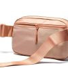 Coral Pink Gitus Initial Patch Waist Bag for Girls-5
