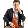 Time Resistance Leather Sling Bag Unisex Travel-1