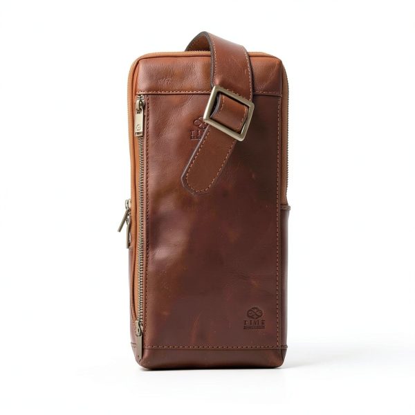 Time Resistance Leather Sling Bag Unisex Travel-3