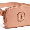 Coral Pink Gitus Initial Patch Waist Bag for Girls-6