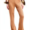 Desigual Women's Casual Pants Brown X-Large – Lightweight Stretch-0