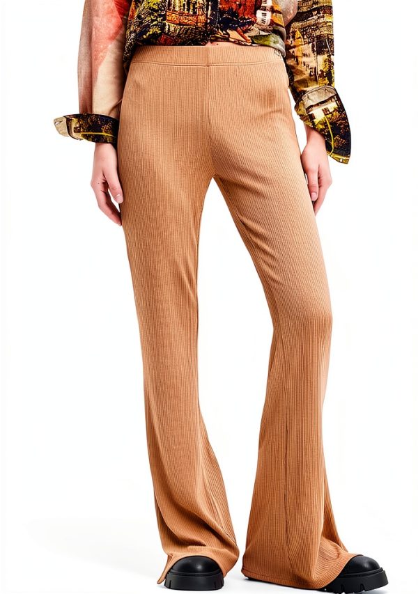 Desigual Women's Casual Pants Brown X-Large – Lightweight Stretch-0