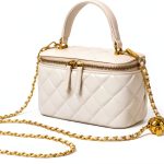 Lambskin Leather Crossbody Bag by LuxeCraft – Quilted Square Design-0