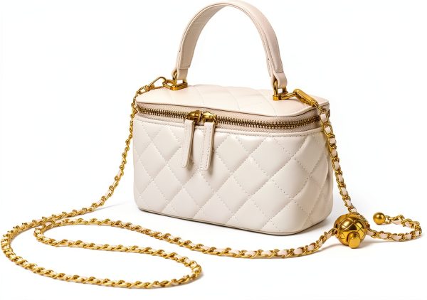 Lambskin Leather Crossbody Bag by LuxeCraft – Quilted Square Design-0