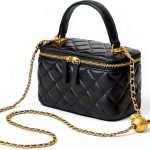 Lambskin Leather Women’s Crossbody Bag – Vintage Quilted Box Design,-0