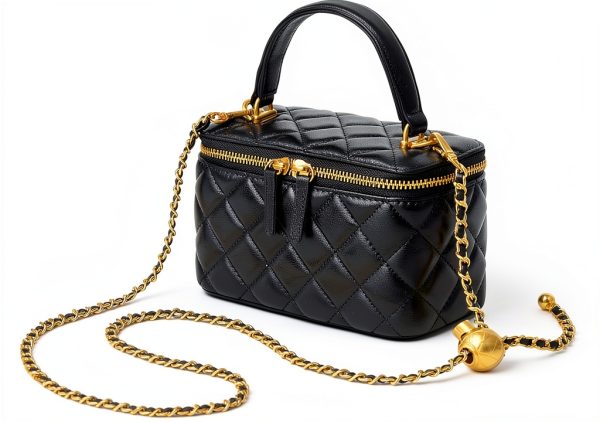 Lambskin Leather Women’s Crossbody Bag – Vintage Quilted Box Design,-0