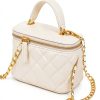 Lambskin Leather Crossbody Bag by LuxeCraft – Quilted Square Design-2
