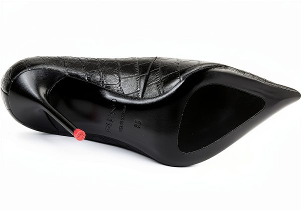 Pinko Womens Black Leather Slip-On Shoes Model 102034 A190 Size 7-8.5-1