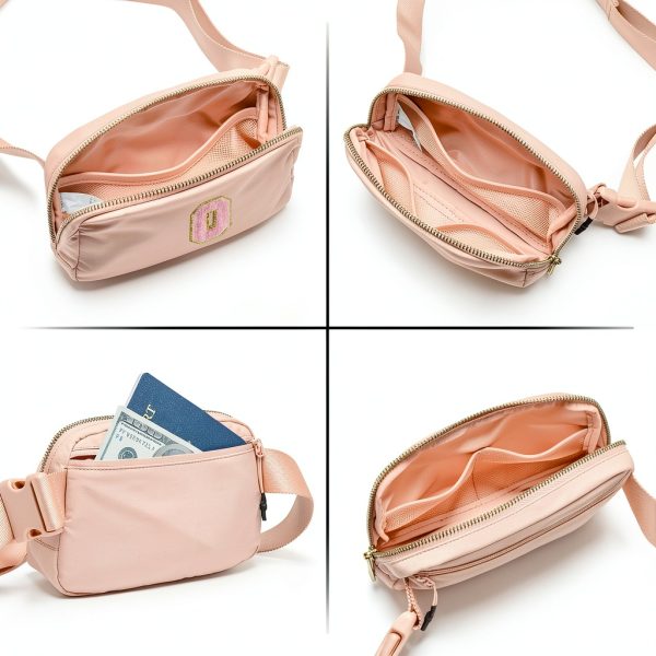 Gitus Travel Money Belt Adjustable Nylon Waist Pack with Initial Patch-4