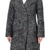 Pinko Women's Eprom Tweed Button Coat Dress Small Zz2 Nero Bianco-0