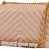 Pinko Love One Shoulder Bag Beige Leather Chevron Quilt, 21x13x5.5 cm-1