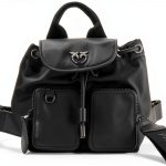 Pinko Damen Vagabond Backpack Mini Recycled Nylon Rucksack, Z99b_black Limousine Block Colour, 18 cm-0
