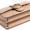 Pinko Love One Shoulder Bag Beige Leather Chevron Quilt, 21x13x5.5 cm-2