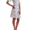 Pinko Summer Sleeveless Wide Neck Cotton Dress White Size 38-7