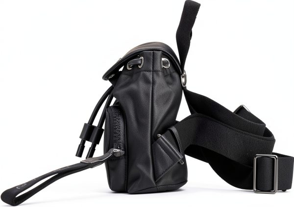 Pinko Damen Vagabond Backpack Mini Recycled Nylon Rucksack, Z99b_black Limousine Block Colour, 18 cm-1