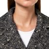 Pinko Women's Eprom Tweed Button Coat Dress Small Zz2 Nero Bianco-1