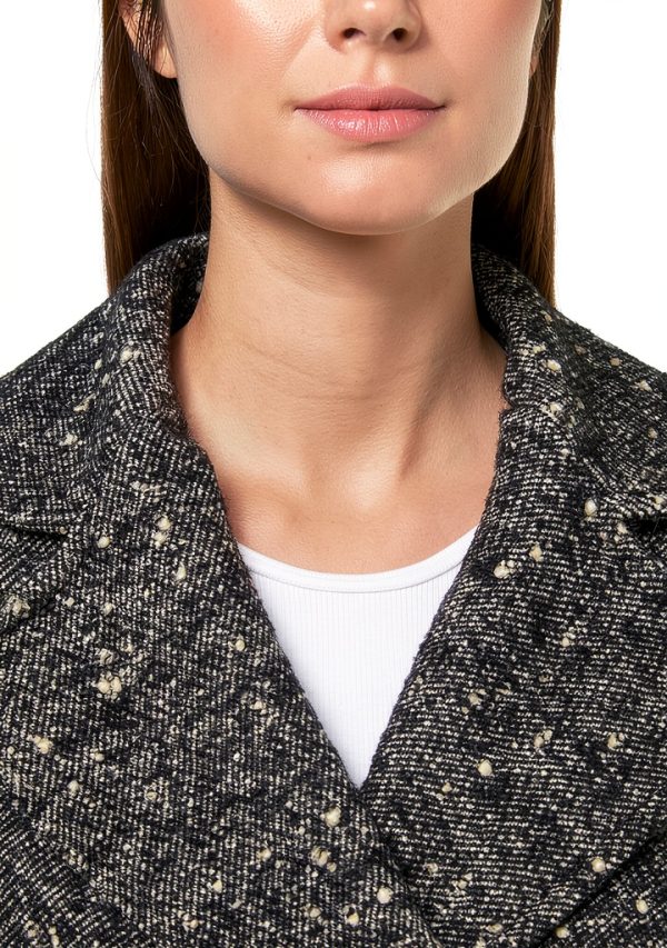 Pinko Women's Eprom Tweed Button Coat Dress Small Zz2 Nero Bianco-1