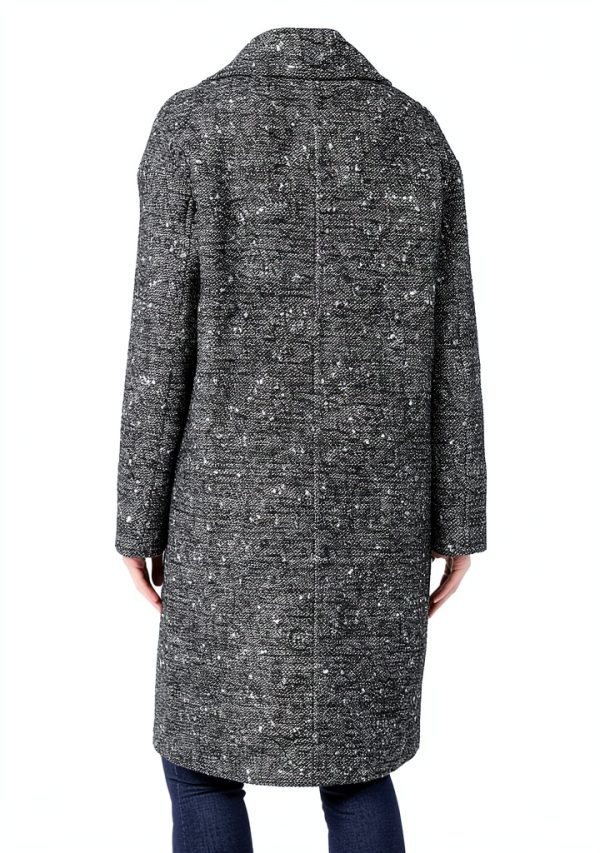 Pinko Women's Eprom Tweed Button Coat Dress Small Zz2 Nero Bianco-2