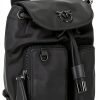 Pinko Damen Vagabond Backpack Mini Recycled Nylon Rucksack, Z99b_black Limousine Block Colour, 18 cm-4