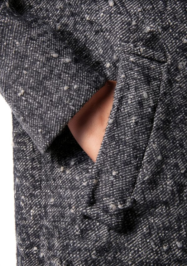 Pinko Women's Eprom Tweed Button Coat Dress Small Zz2 Nero Bianco-3