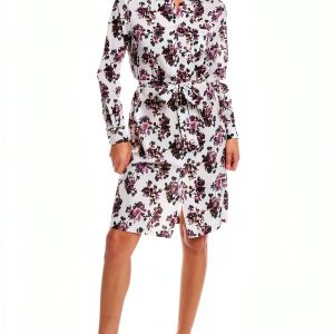 Pinko Women Alicia Shirtdress Size 36 White Casual Elegant Dress-0