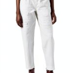 Pinko Flexi Maddie 6 Mom Pj679 Bull Women's Trousers Size 24 White-0