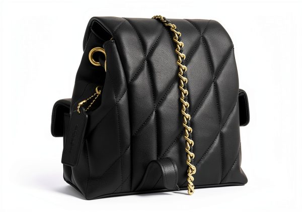 COACH Women's Quilted Leather Tabby Backpack Black One Size-3