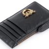 Pinko Leather Credit Card Holder Gold Lovebirds Logo Womens Wallet-2