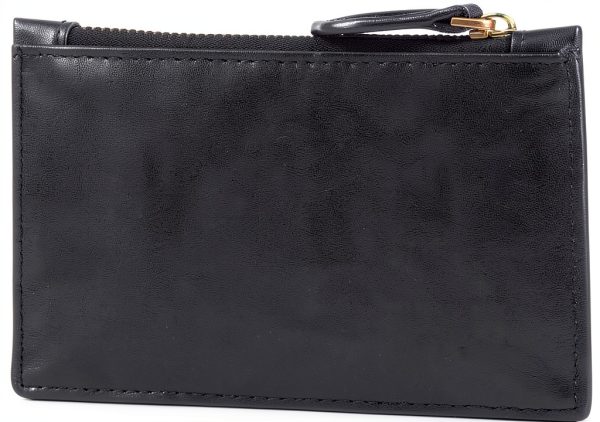 Pinko Leather Credit Card Holder Gold Lovebirds Logo Womens Wallet-3