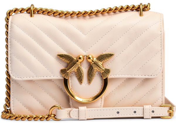 Pinko Crossbody Bag Contemporaneo Black Antique Gold Leather Mini-0
