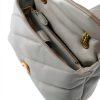 Pinko Gray Calf Leather Bos Taurus Shoulder Bag for Women Quilted-2