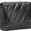 Pinko Contemporary Black Fashion Backpack with Love Birds Buckle-2