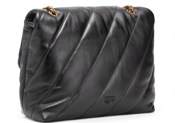 Pinko Contemporary Black Fashion Backpack with Love Birds Buckle-2
