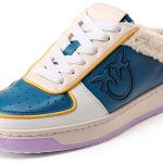 Pinko Women Sneaker Gymnastics Shoe White Grey Yellow Size 5-10-0