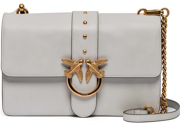 Pinko Gray Calf Leather Bos Taurus Shoulder Women's Bag-0