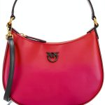 Pinko Ya4l Half Moon Mini Leather Gradient Bag Fuchsia Orange Black-0