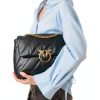 Pinko Contemporary Black Fashion Backpack with Love Birds Buckle-5