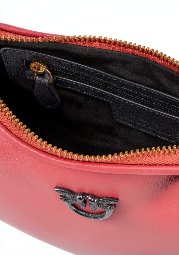Pinko Ya4l Half Moon Mini Leather Gradient Bag Fuchsia Orange Black-2