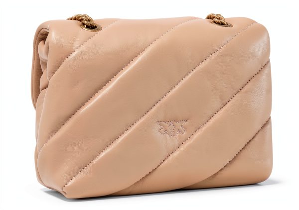 Pinko Love Puff Mini Shoulder Bag Beige Maxi Quilted Crossbody-1