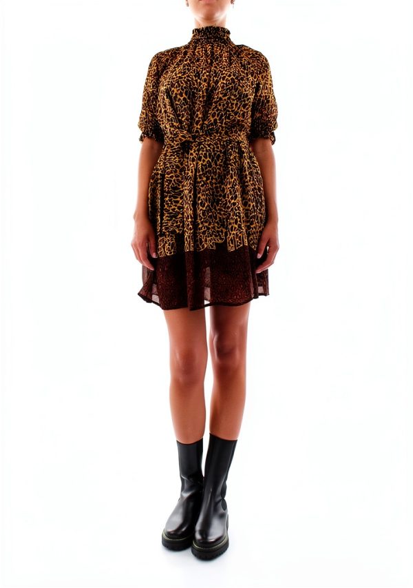 Pinko Womens Avinguda Shift Dress Black Size 44 Smocked Collar-0