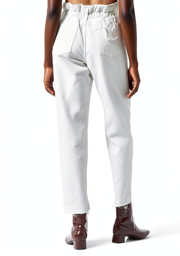 Pinko Flexi Maddie 6 Mom Pj679 Bull Women's Trousers Size 24 White-3